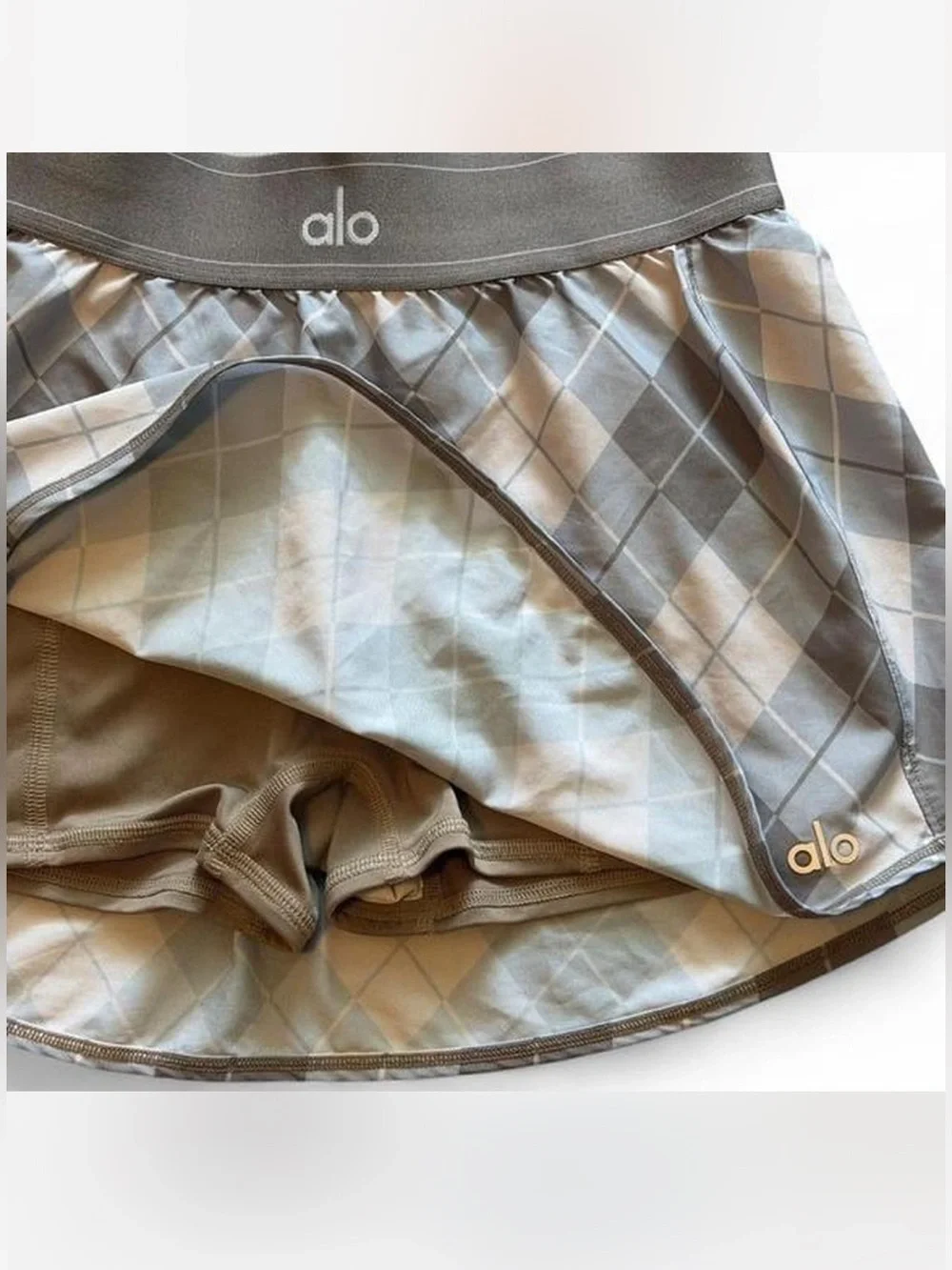 Alo Yoga Argyle Match Point Tennis Skirt. Size XXS